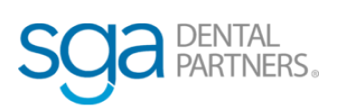 SGA Dental Partners logo. TrueLark AI partner for patient booking.