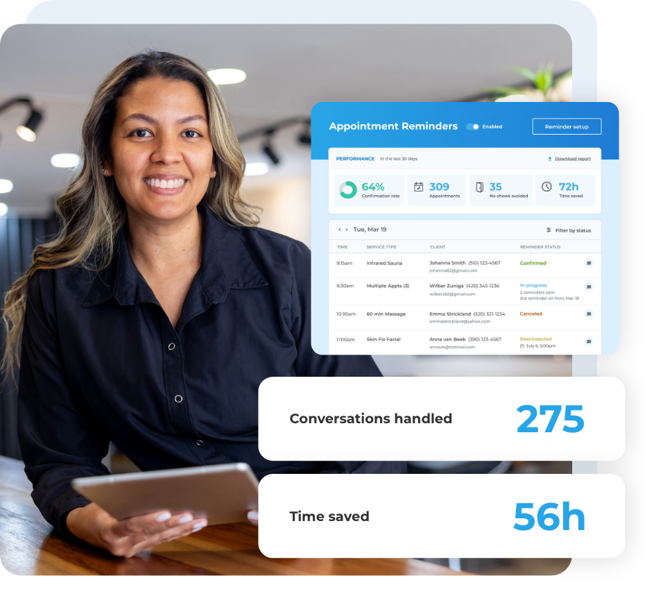 Conversations handled to 275 Time saved to 56 hours